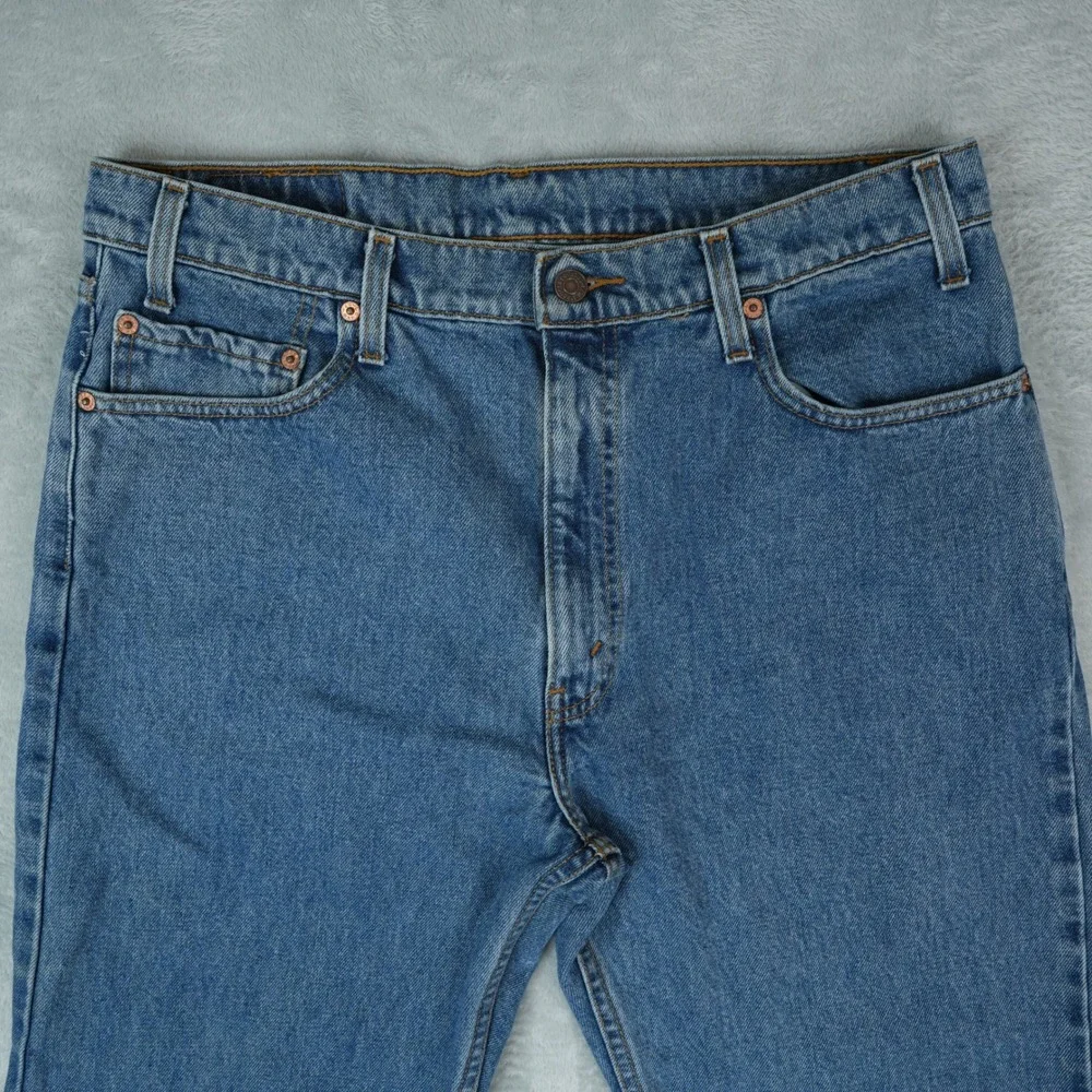 90s‎ Vintage Levis 505 Jeans Mens 36x30 Blue Regular Fit Straight Leg 1998 Denim